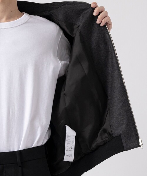 革ジャン ライダース 「ATON / エイトン」 MERINO COLLEGE FLANNEL FLIGHT JACKET メンズの画像