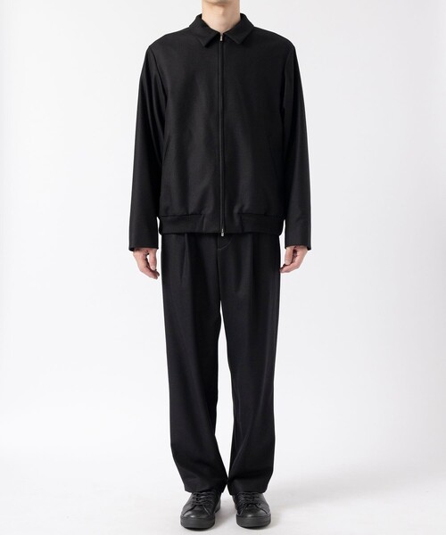 革ジャン ライダース 「ATON / エイトン」 MERINO COLLEGE FLANNEL FLIGHT JACKET メンズの画像