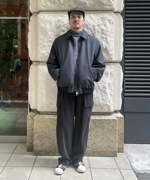 革ジャン ライダース 「ATON / エイトン」 MERINO COLLEGE FLANNEL FLIGHT JACKET メンズの画像