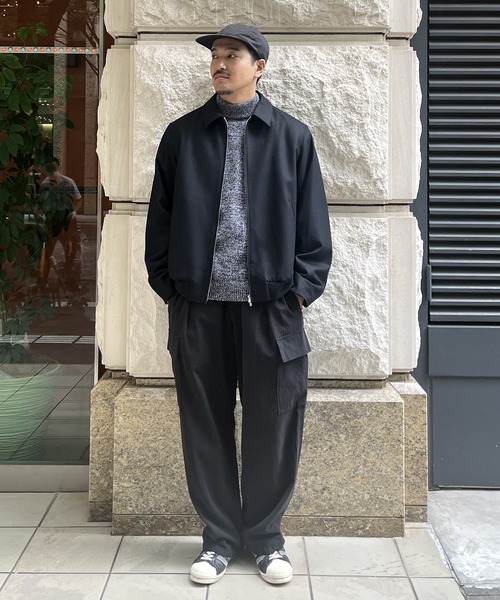革ジャン ライダース 「ATON / エイトン」 MERINO COLLEGE FLANNEL FLIGHT JACKET メンズの画像