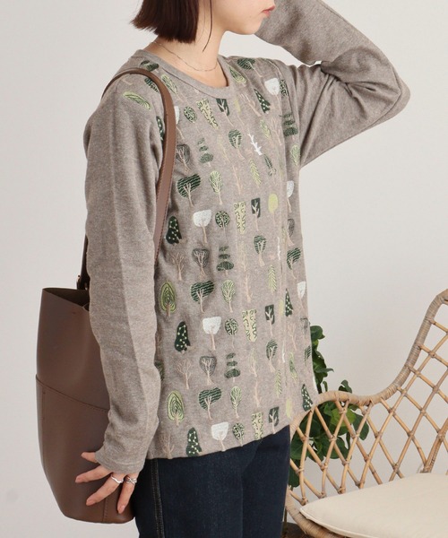 Emago tシャツ EMAGO 森のかくれんぼロングスリーブ レディース