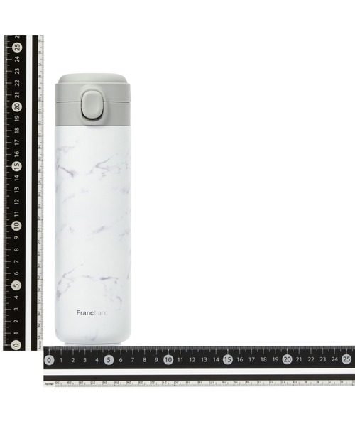 水筒 ワンタッチ ステンレスボトル 480ml マーブルホワイト | Francfranc | 08