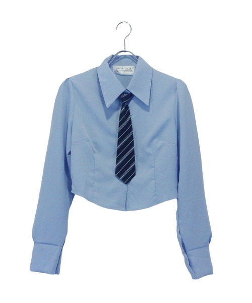 ALLuRing ChaRm ブラウス シャツ short shirt ＆ Tie Set / ショート丈 