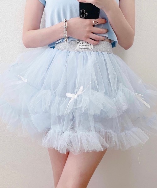 lilLilly スカート チュールリボンショートパンツ レディース 