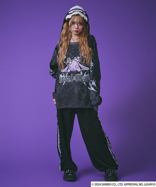 GALFY ガルフィー 　ダメージロンＴ　メンズXL ガルフィー ムラ染め 長袖 GALFY tシャツ GALFY×クロミコラボ イルガルフィームラ染めロンT