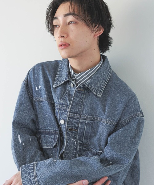 LOWRYS FARM デニムジャケット gジャン タックデニムジャケット
