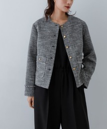 URBAN RESEARCH ジャケット ノーカラージャケット ツイードノー