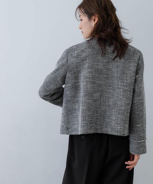 URBAN RESEARCH ジャケット ノーカラージャケット ツイードノー