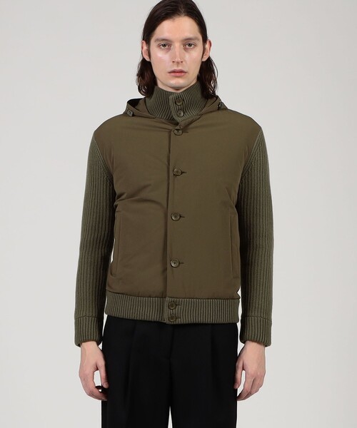 24SS HERNO 超軽量 ナイロン ワッフルニット ハイブリットブルゾン 素材開発には目を見張るものがあります。HERNO/ヘルノのニット調