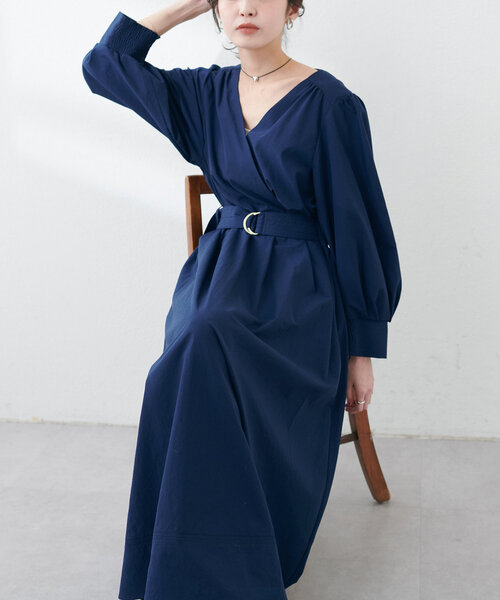 AOdaikanyama カシュクールワンピース サテンカシュクールワンピース(マキシ・ロングワンピース
