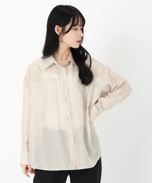 ブラウス シャツ シアーシャツ レディース