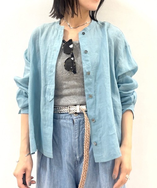 【ゴロー】human woman ラミーブラウス ブルー 楽天市場】【SALE／20%OFF】◇160/1ラミーブラウス human woman