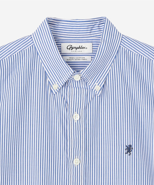 ブラウス シャツ Gymphlex | コットン フレンチスリーブシャツ STRIPE WOMEN レディース Gymphlex | コットン フレンチスリーブシャツ STRIPE WOMEN