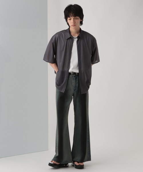 HARE ジーンズ ラインブリーチデニムパンツ(HARE) メンズ