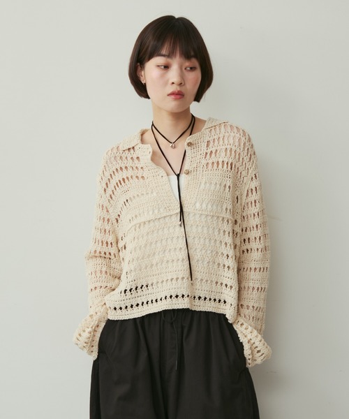 full/fill. ポロシャツ ポロ クロシェレースポロトップス