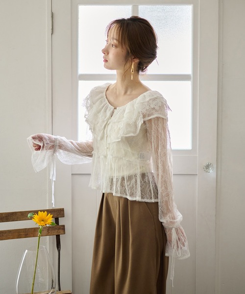 ブラウス シャツ frill blouse レディース ブラウス シャツ ELY RUFFLE FRILL BLOUSE レディース