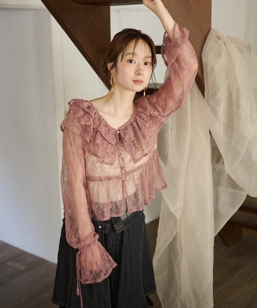 トップス FRILL SLEEVE SHEER SHIRT FRILL SLEEVE SHEER SHIRT（シャツ/ブラウス）｜Ameri（アメリ