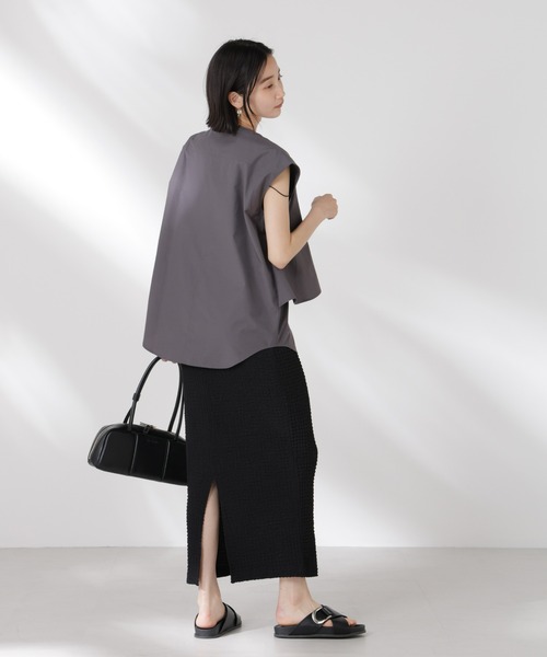 ブラウス シャツ キュプラブレンドノースリーブポケットシャツ レディース UNITED ARROWS ブラウス シャツ シャーリングジャガード
