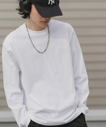 本人期　無地　リブニット　カーキ　ロングスリーブTシャツ CROSS & STITCH tシャツ CROSS＆STITCH/クロスアンドステッチ 6.2oz