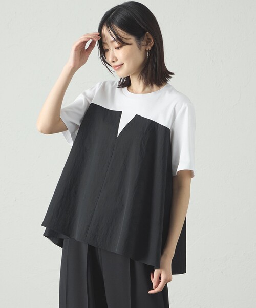 CAST:（キャスト コロン） tシャツ 「1枚で着映える」異素材コンビ 