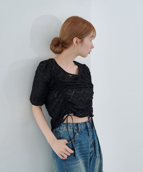 トップス ka Kastane（カスタネ） tシャツ 「新色追加」ポコポコレースフラワー