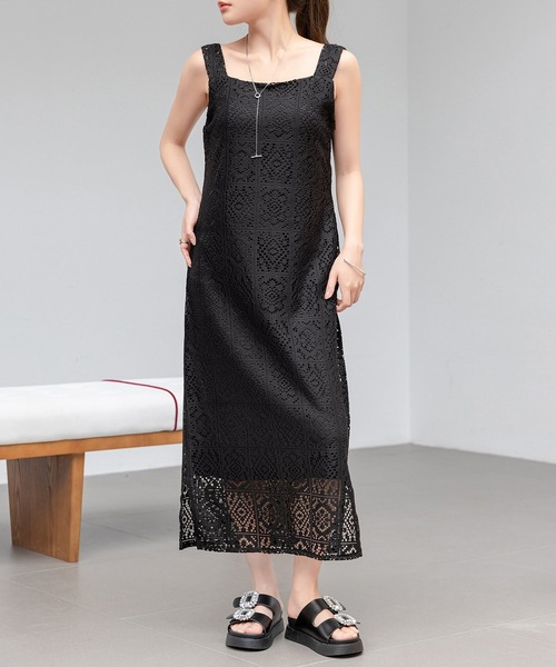 DAY CLOSET ワンピース 夏 レディース デコルテきれい魅せスクエア