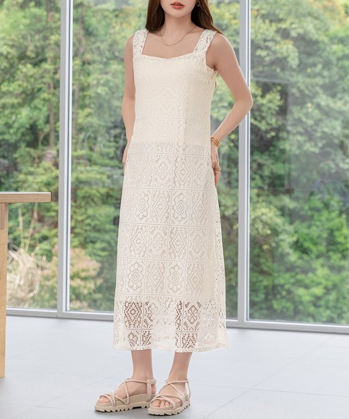 DAY CLOSET ワンピース 夏 レディース デコルテきれい魅せスクエア
