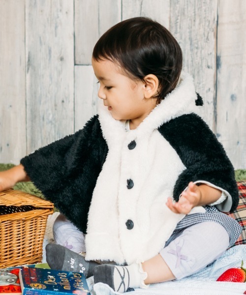 kids zoo（キッズズー） ポンチョ 動物ボアケープ キッズ 子供服