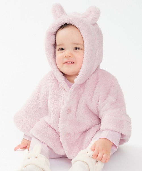 kids zoo（キッズズー） ポンチョ 動物ボアケープ キッズ 子供服