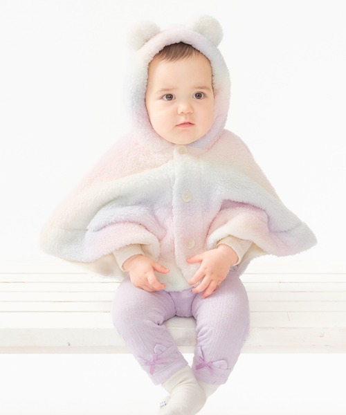 kids zoo（キッズズー） ポンチョ 動物ボアケープ キッズ 子供服