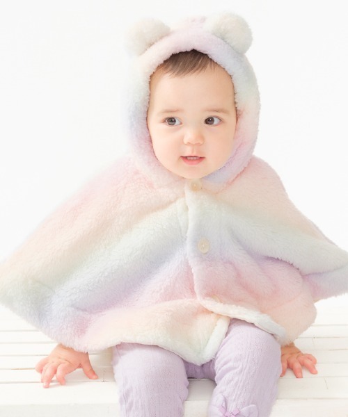 kids zoo（キッズズー） ポンチョ 動物ボアケープ キッズ 子供服
