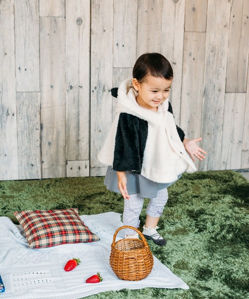 kids zoo（キッズズー） ポンチョ 動物ボアケープ キッズ 子供服