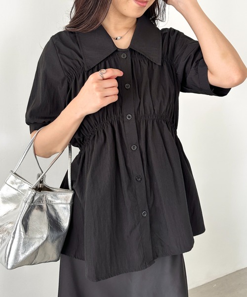 LOVALOT（ラバロット） ブラウス シャツ シャーリングシャツチュニック