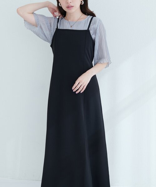 natural couture ワンピース 「ako」楽ちんキャミワンピース