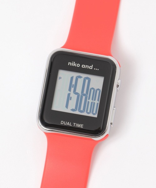 niko and…（ニコアンド） 腕時計 スクエアデジタルウォッチ レディース