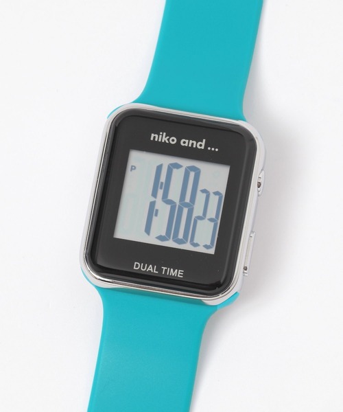 niko and…（ニコアンド） 腕時計 スクエアデジタルウォッチ レディース