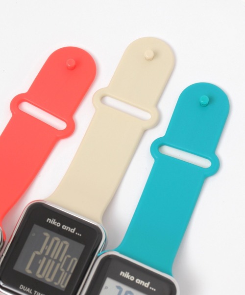 niko and…（ニコアンド） 腕時計 スクエアデジタルウォッチ レディース