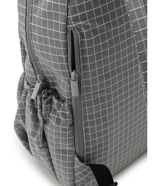 emmi デイバック リュック ボックスチェックギャザーボディーバック