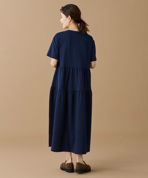 LACOSTE（ラコステ） ワンピース ティアード切り替え コットンドレス