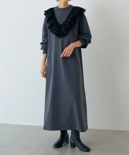 BEARDSLEY（ビアズリー） ワンピース タムレース裏毛ワンピース