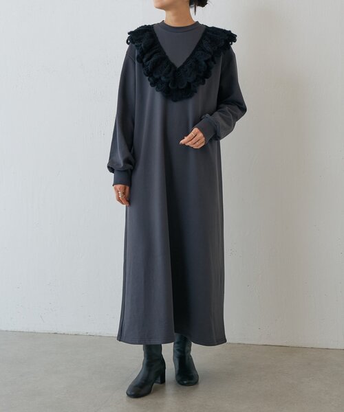 BEARDSLEY（ビアズリー） ワンピース タムレース裏毛ワンピース