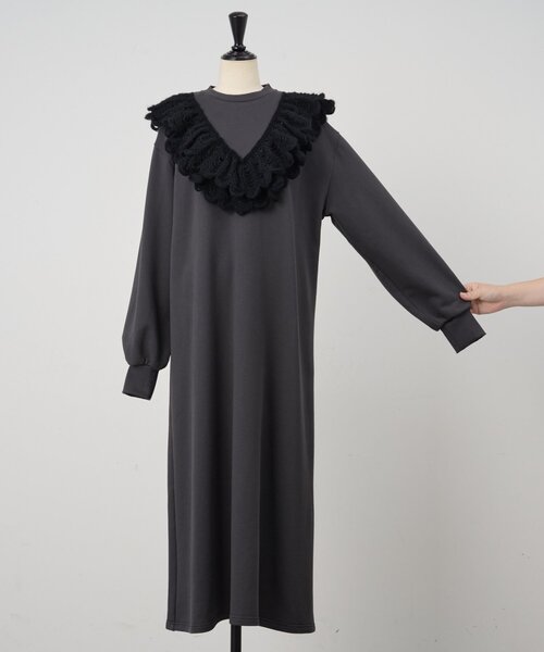 BEARDSLEY（ビアズリー） ワンピース タムレース裏毛ワンピース