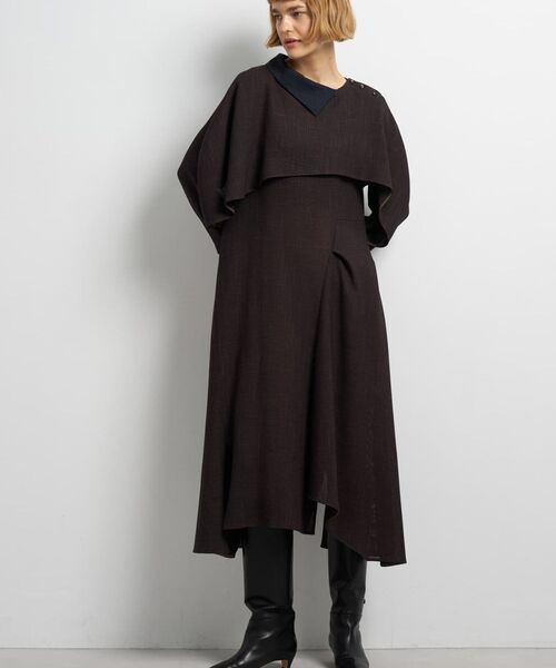 LANVIN en Bleu ワンピース アシンメトリーコンビワンピース