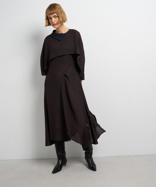 LANVIN en Bleu ワンピース アシンメトリーコンビワンピース LANVIN en Bleu ワンピース アシンメトリーコンビワンピース