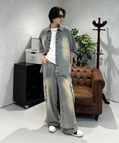 「sedacle」 加工デニムパンツ MEDIUM インディゴブルー メンズ