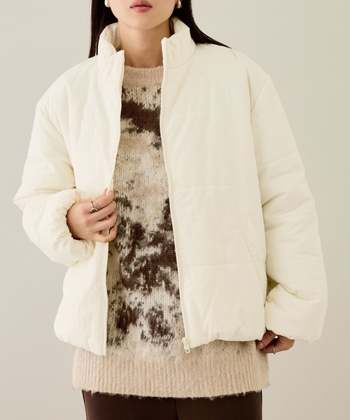 NAVY ブルゾン アウター スタンドネック中綿ブルゾン「撥水加工