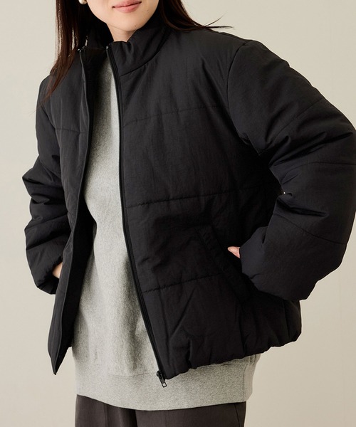 NAVY ブルゾン アウター スタンドネック中綿ブルゾン「撥水加工