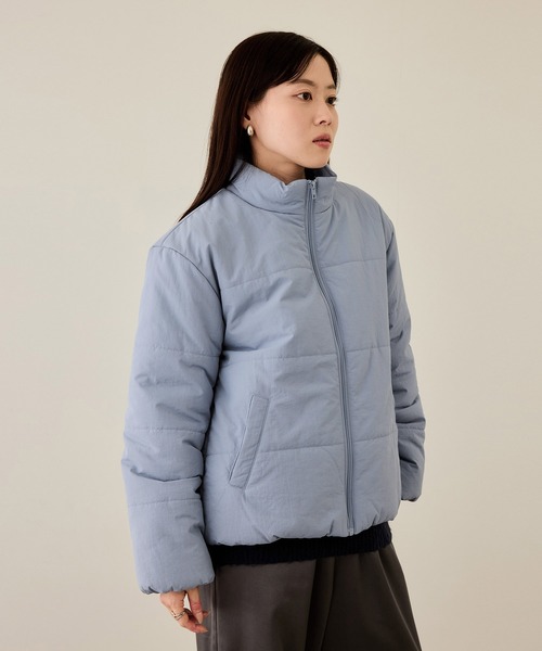 NAVY ブルゾン アウター スタンドネック中綿ブルゾン「撥水加工