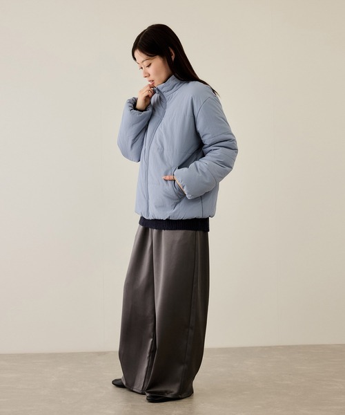 NAVY ブルゾン アウター スタンドネック中綿ブルゾン「撥水加工