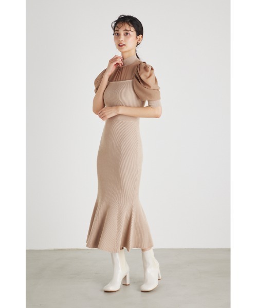 「rienda」 半袖ワンピース FREE ベージュ レディース_画像7